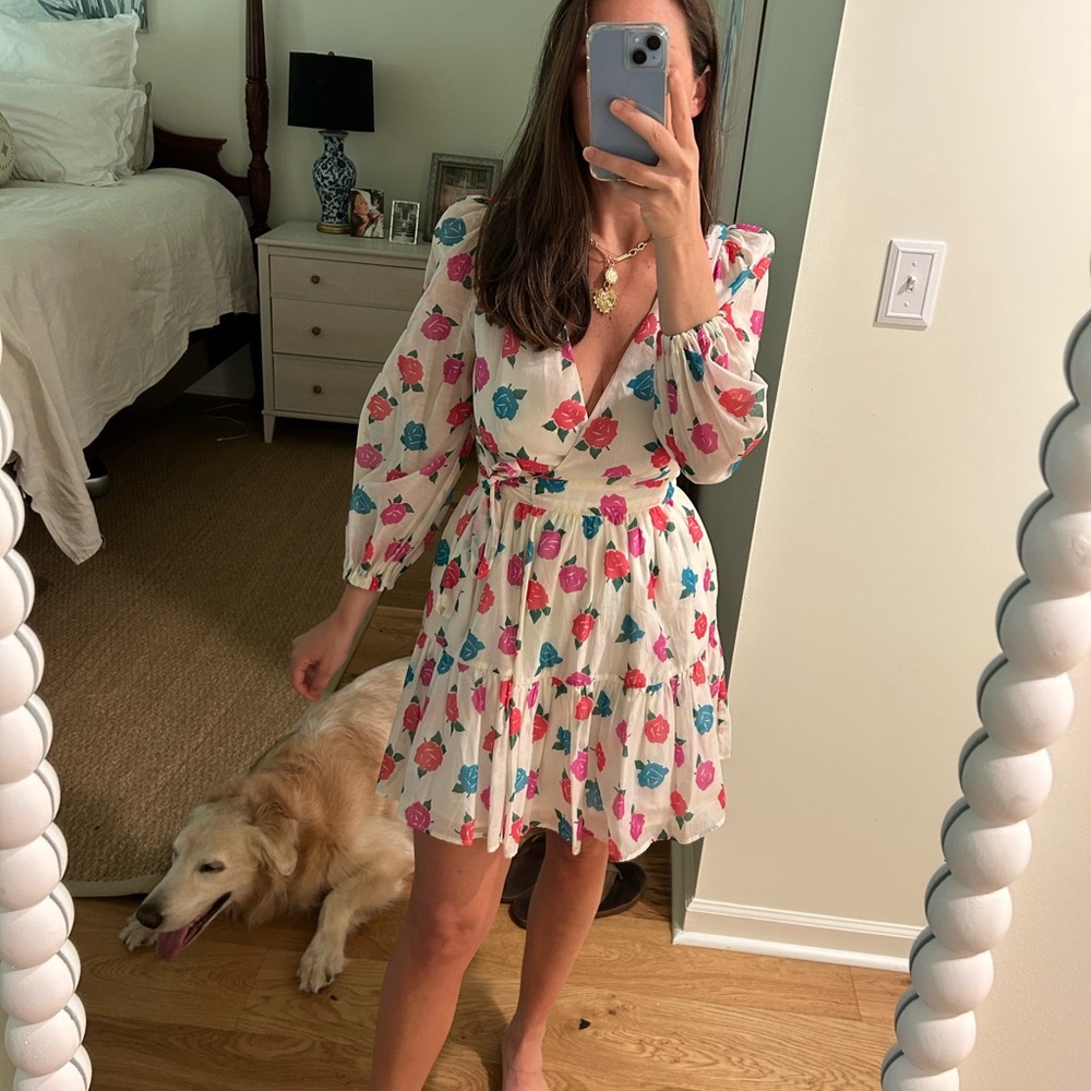 Floral V-Neck Wrap Dress